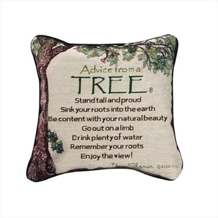MANUAL WOODWORKERS & WEAVERS Manual Woodworkers and Weavers TPATRE Advice From A Tree Tapestry Pillow Reversible Filled With Recycled Fibers 12.5 X 12.5 in. Poly Blend TPATRE